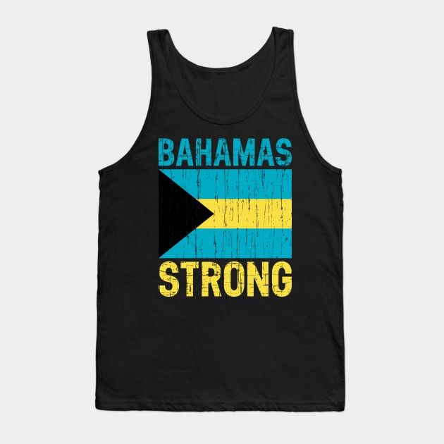 Bahamas Strong Bahamian Caribbean Flag Retro Vintage Distressed Tank Top by HeroGifts